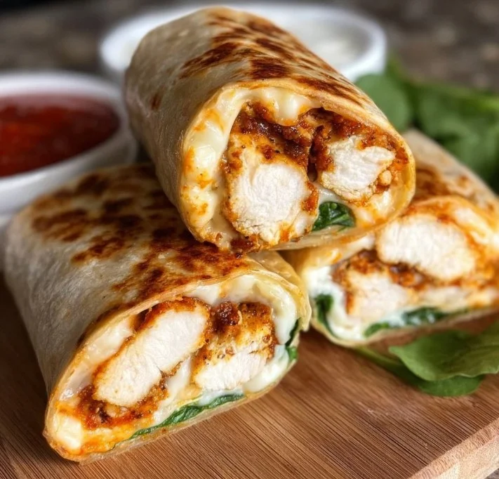 Air Fryer Chicken & Mozzarella Wraps