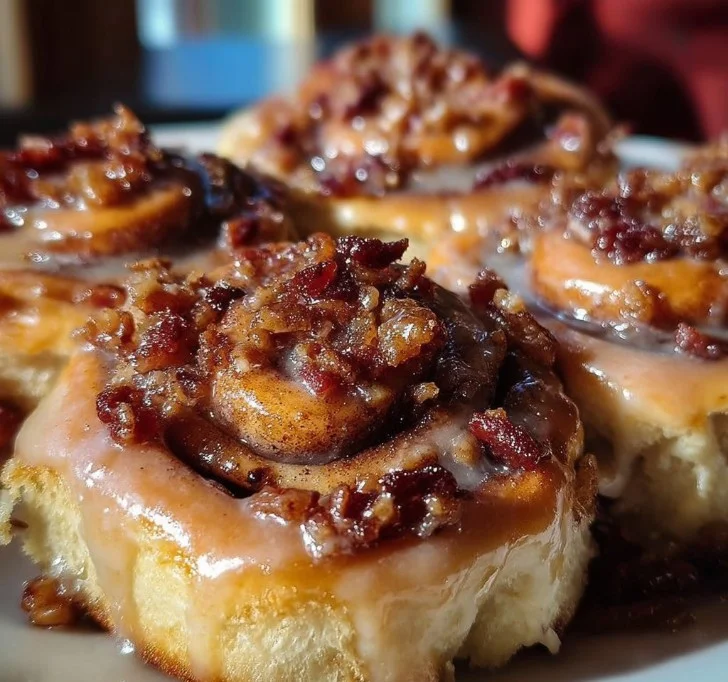 Bourbon Maple Bacon Cinnamon Rolls