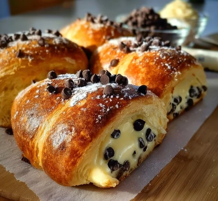 Chocolate Chip Vanilla Custard Brioches