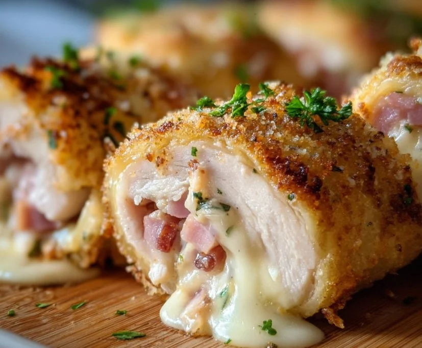 Creamy Chicken Cordon Bleu Rolls