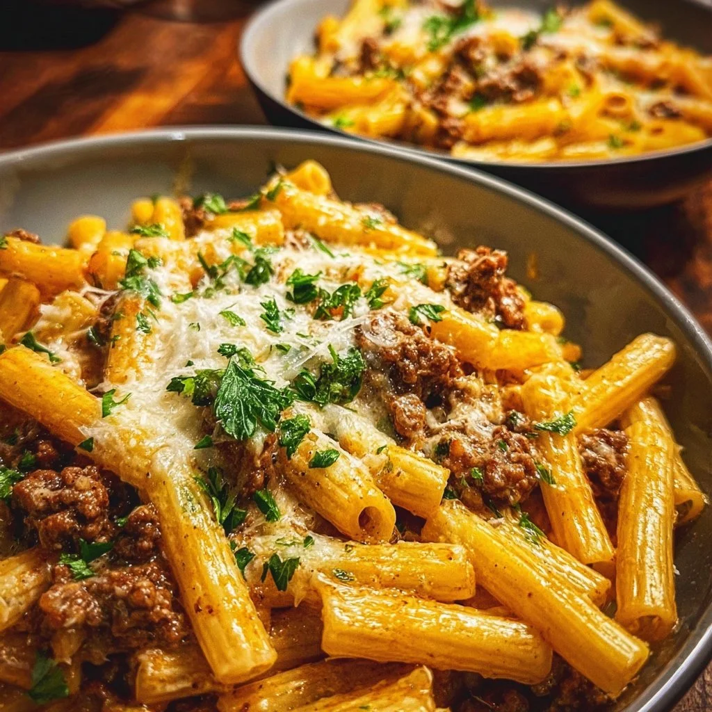 Creamy High Protein Beef Pasta