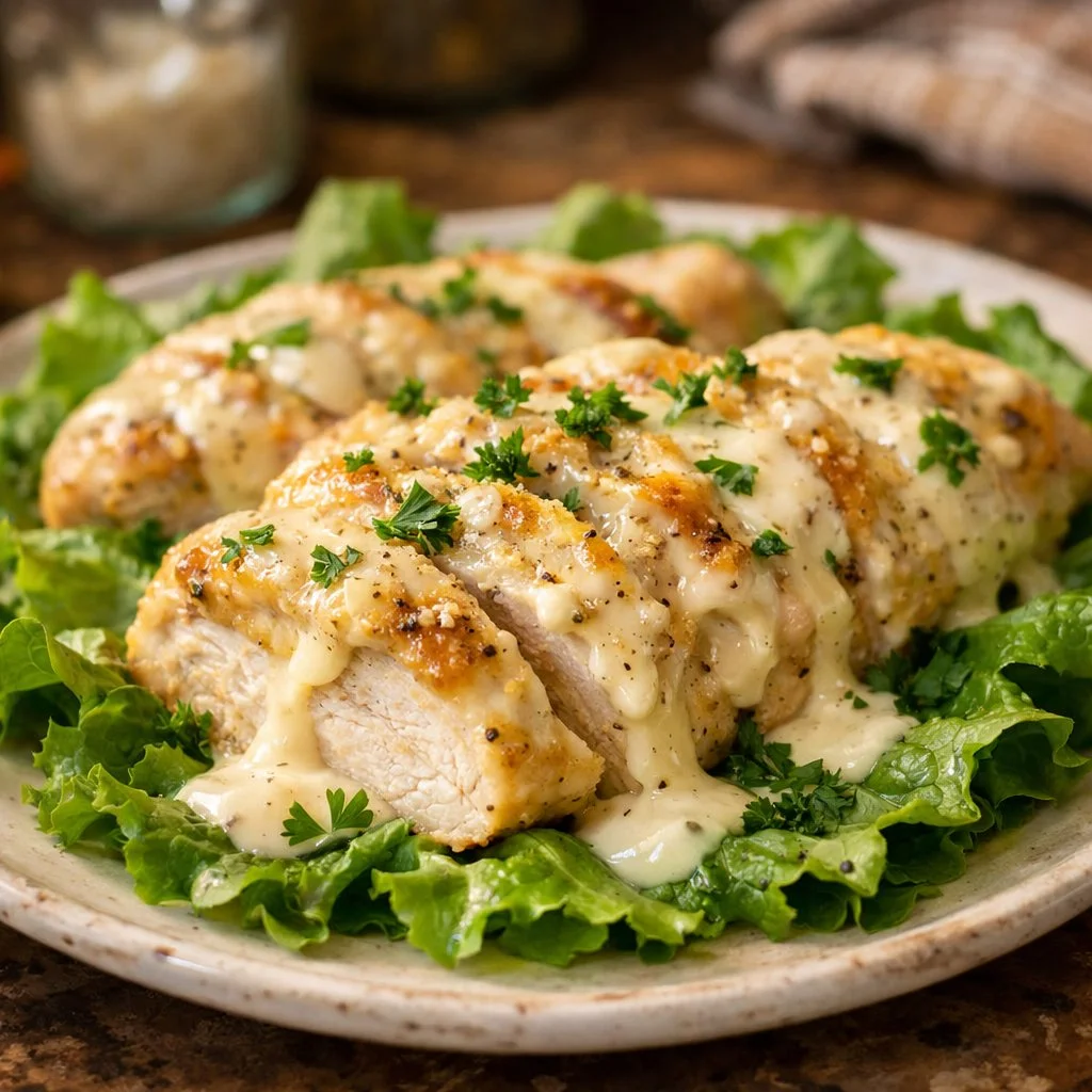 Melt-In-Your-Mouth Caesar Chicken