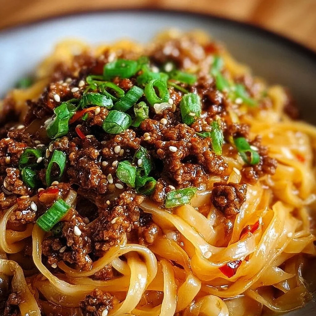 Mongolian Ground Beef Noodles