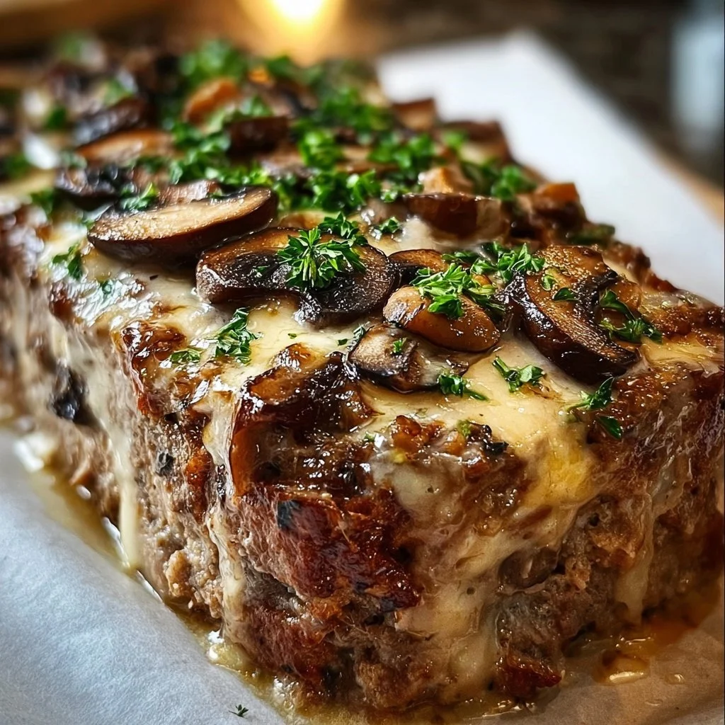 Mushroom Swiss Cheese Meatloaf