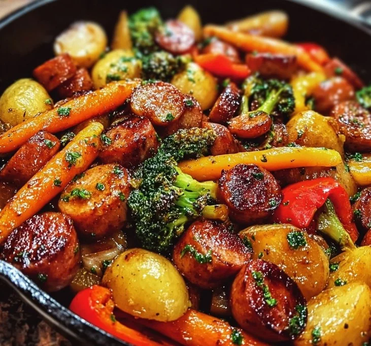 One-Pan Honey Garlic Kielbasa & Veggies: Easy Family Delight