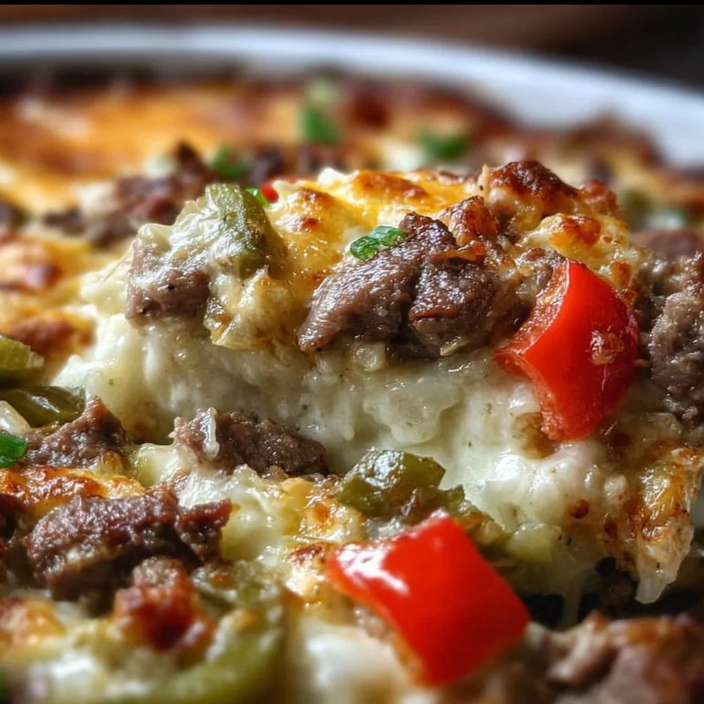 Philly Cheesesteak Casserole