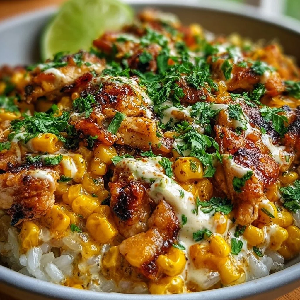 Street Corn Chicken Rice Bowl