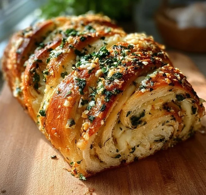 Swirled Garlic Herb And Cheese Bread