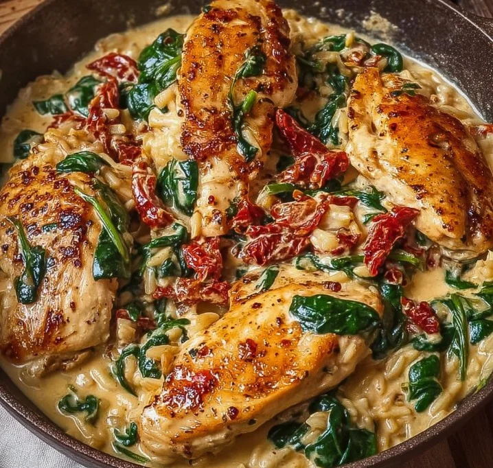 Tuscan Chicken with Sun-Dried Tomatoes and Spinach